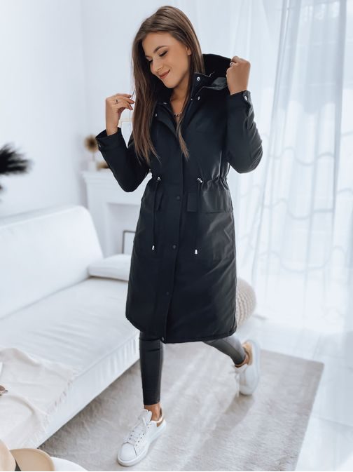 Ženski modni plašč v črni barvi Isla