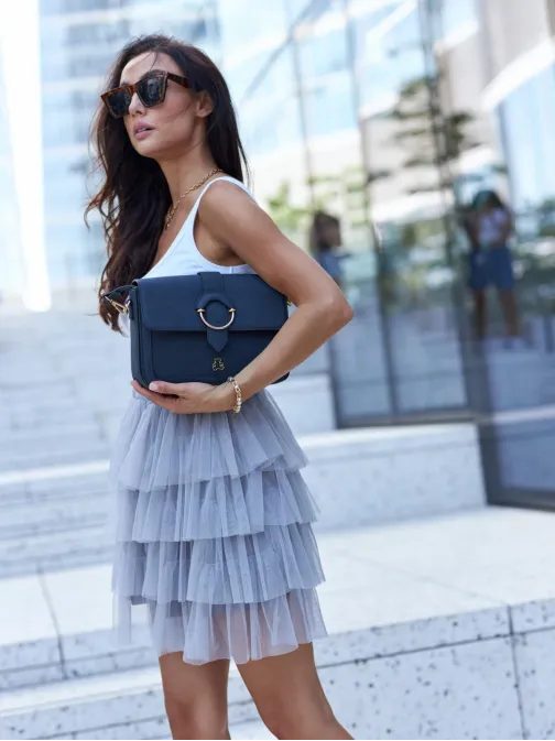 Modno sivo mini krilo GLR017