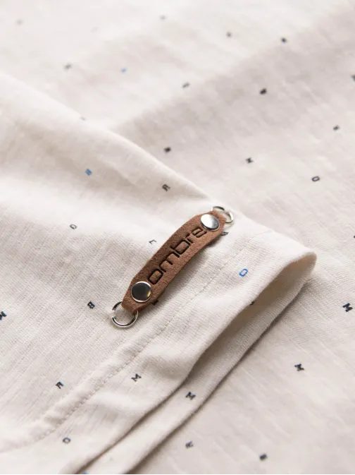 Bež majica z barvnimi črkami V1 TSFP-0185