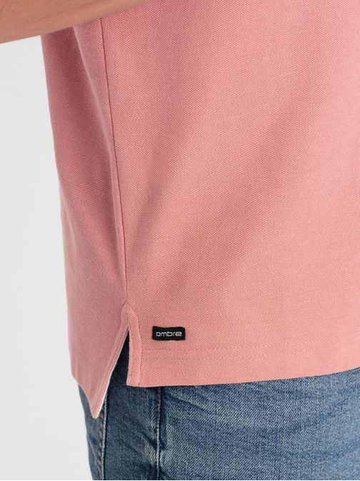 Udobna trendovska rožnata polo majica V7 TSCT-0156