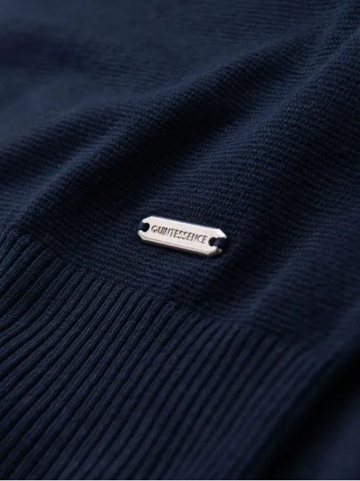 Modra moška pletena majica V1 TSCT-0252