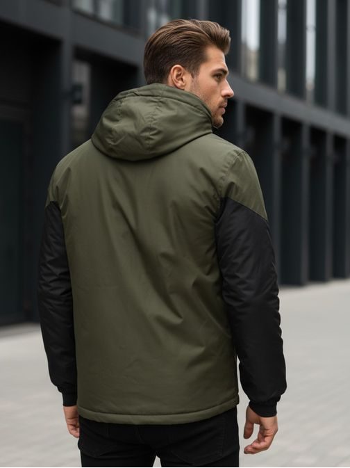 Zimska zelena jakna z odsevnimi elementi