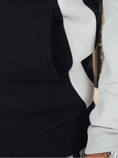 Dvobarvni moški črno-beli pulover