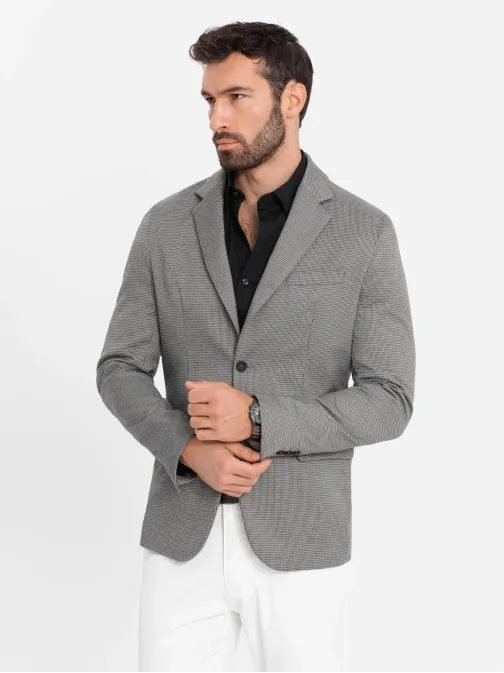 Originalen siv  suknjič z nežnim vzorcem V2-BLZB-0116