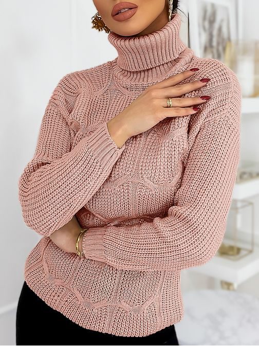 Rožnat ženski trendovski pulover Carinna