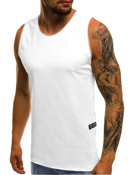 Preprosta bela majica brez rokavov O/1205