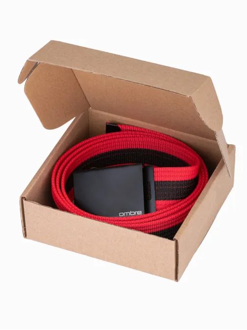 Stilski rdeč pas iz blaga A377