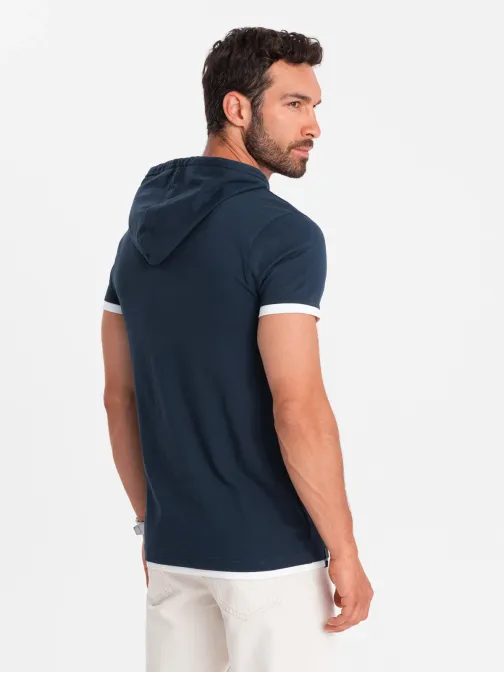 Temno modra majica s kapuco V4 TSCT-22SS-001