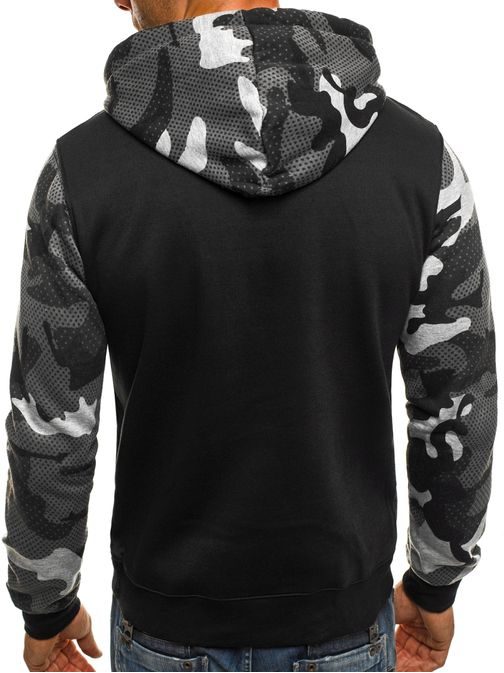 Športni vojaški pulover v črni barvi J.STYLE DD53