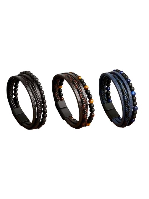 Komplet 3 elegantnih moških zapestnic