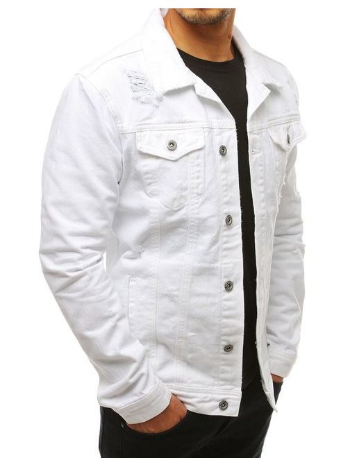 Bela jeans jakna v stilskem dizajnu