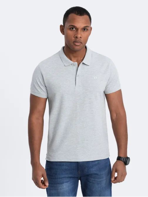 Preprosta siva polo majica S1374