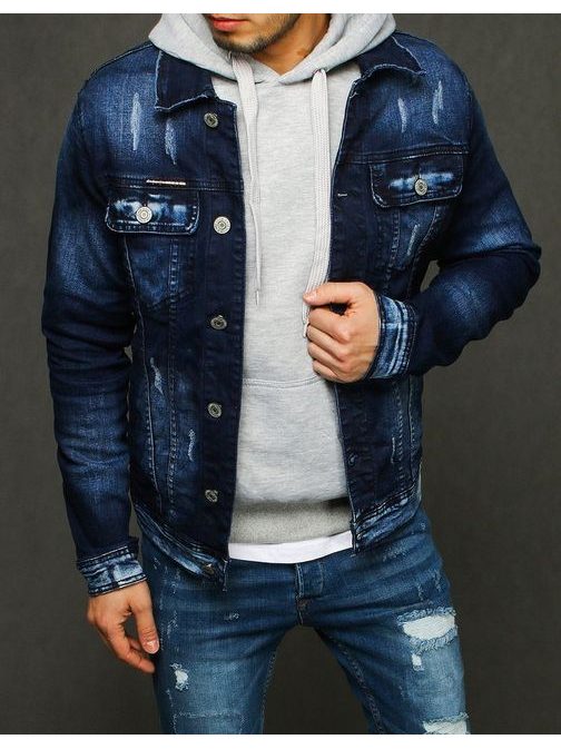 Stilska moška jeans jakna modra
