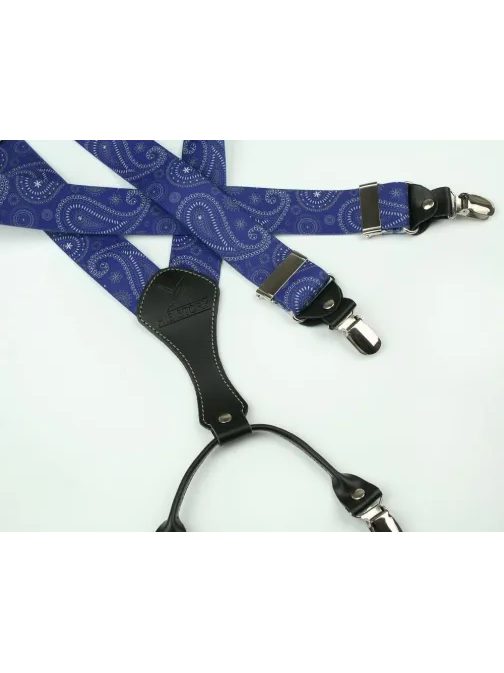 Modre moške naramnice z vzorcem