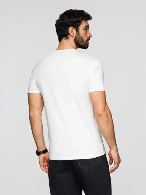 Bela moška majica z geometrijskim potiskom V2 TSPT-0260