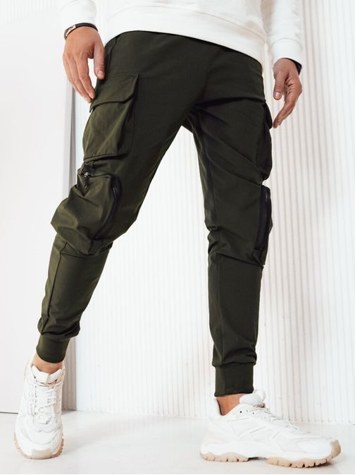 Brezčasne zelene jogger hlače z žepi