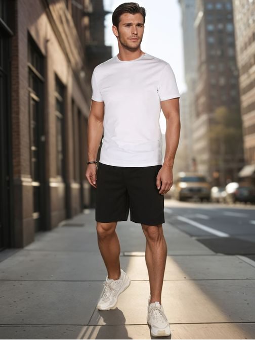 Udobne črne moške kratke hlače
