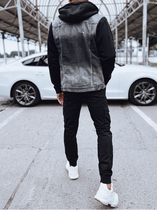 Temno siva moška jeans jakna