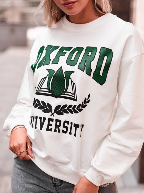 Stilski ženski pulover Oxford v ecru barvi TLR039