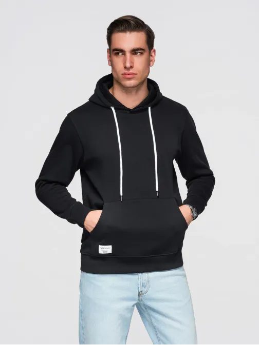 Modna črna majica s kapuco SSBN-0270