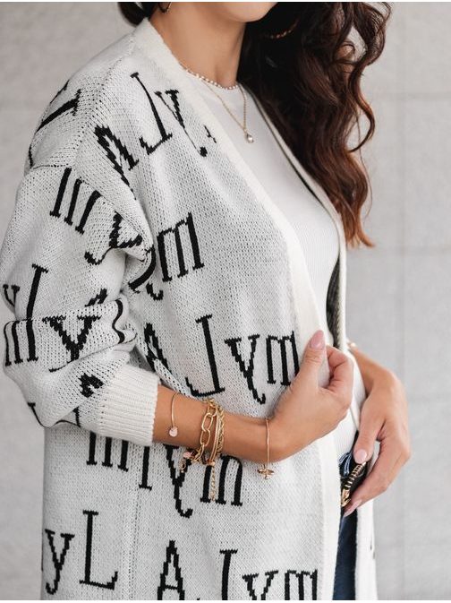 Moderen ženski pulover v beli barvi ELR015