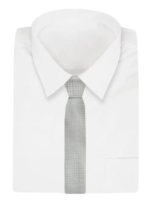 Svetleča siva moška kravata s teksturo