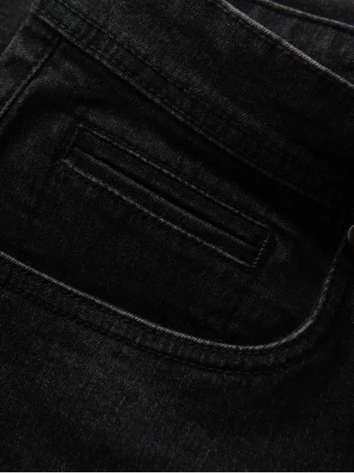 Moške kratke hlače iz džinsa black v4 om-srds-0134