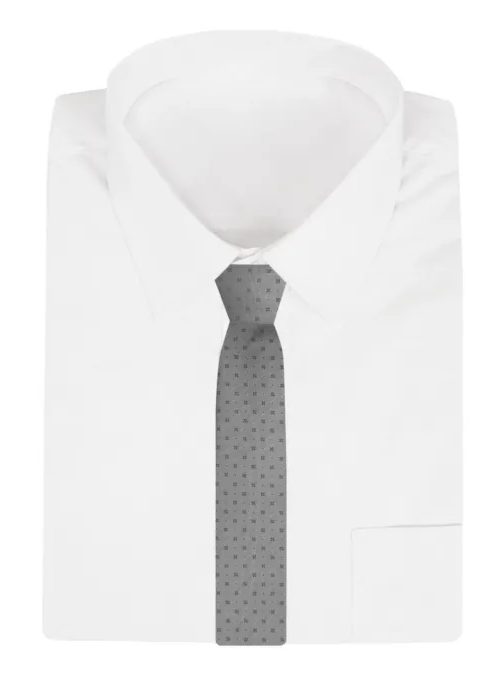 Siva moška kravata z vzorcem