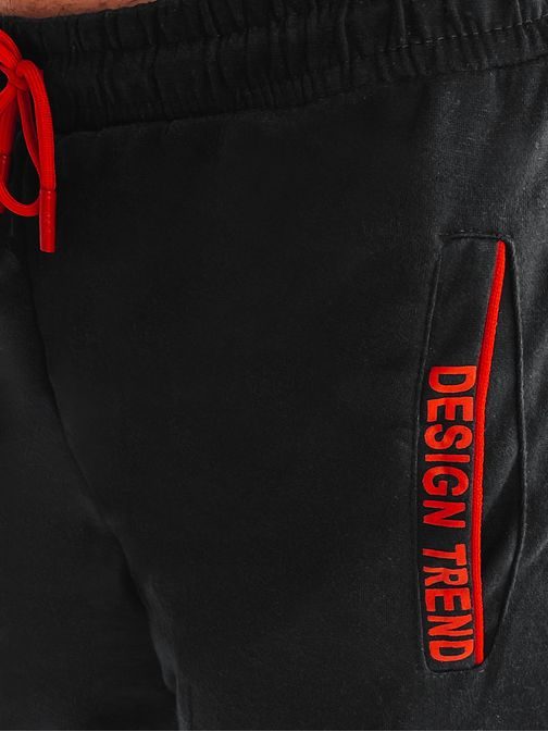 Črne hlače za moške z napisom