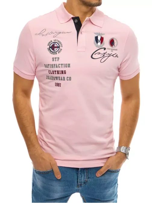 Rožnata polo majica v modnem dizajnu