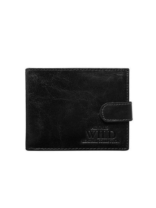 Črna denarnica v usnjenem dizajnu