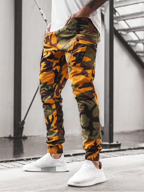 Rumeno-kaki army trendovske jogger hlače A/0853