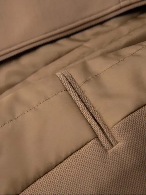 Svetlo rjav moški plašč z visokim ovratnikom V4 COWC-0136