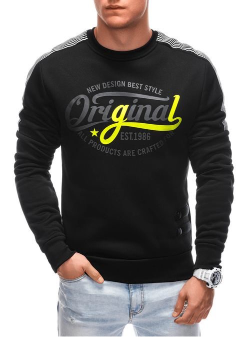 Stilski črn pulover original B1621