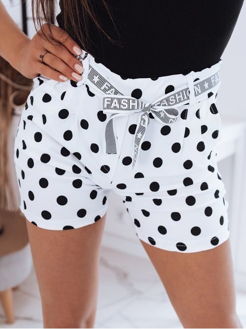 Trendovske bele ženske kratke hlače Fashion Pin Up