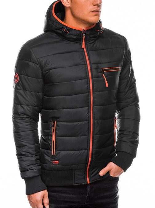 Zanimiva črna zimska jakna c353