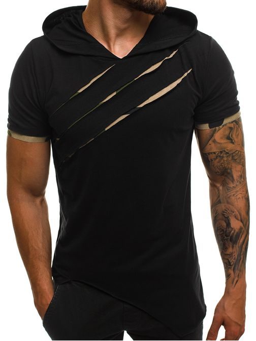Črna vojaška asimetrična majica za moške  A/1185