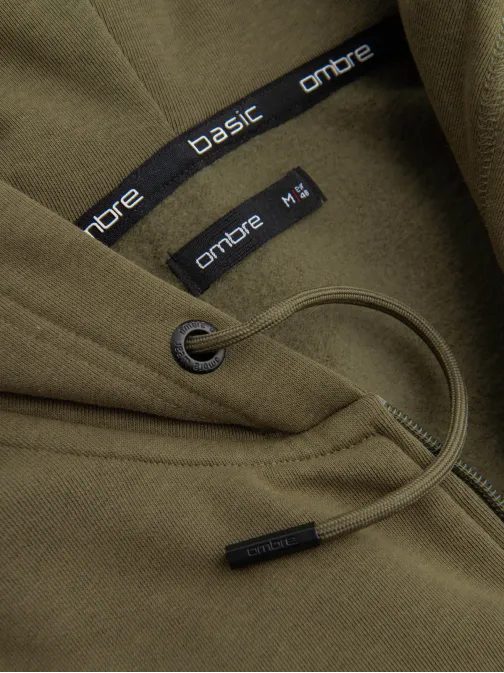 Bombažna majica za moške olive v2 om-ssbz-0160