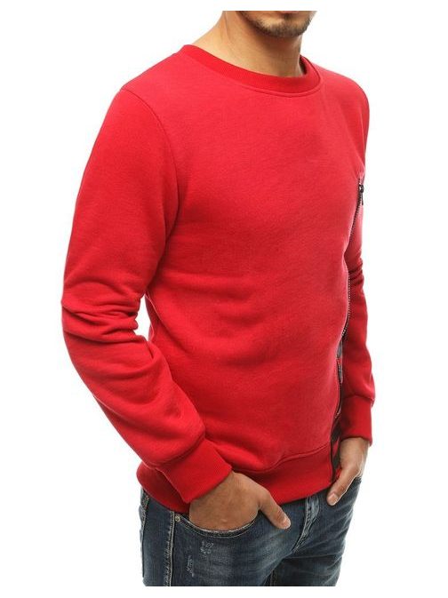 Zanimiv pulover brez kapuce v rdeči barvi