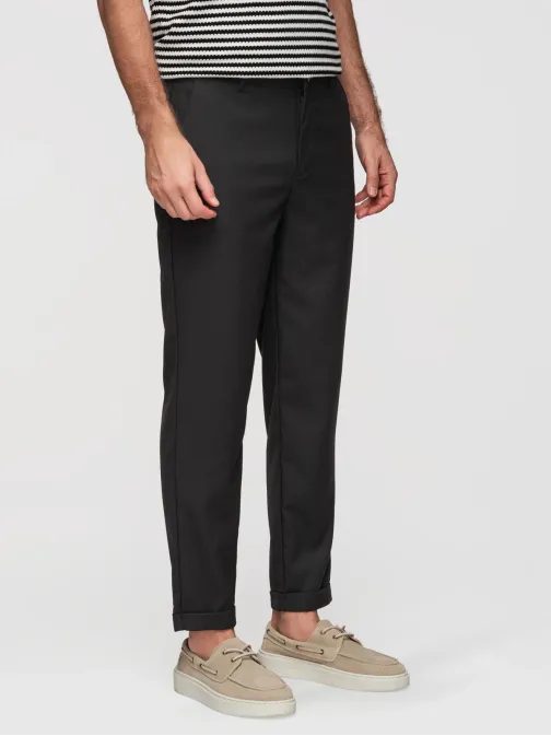 Moške črne chino hlače REGULAR V4 P1525