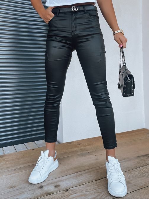 Črne ženske povoskane hlače Zoria