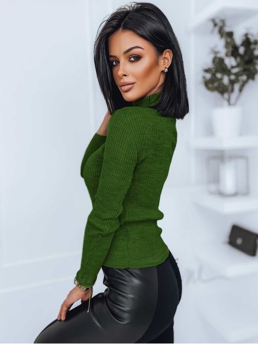 Edinstven ženski temno zelen pulover Laurella