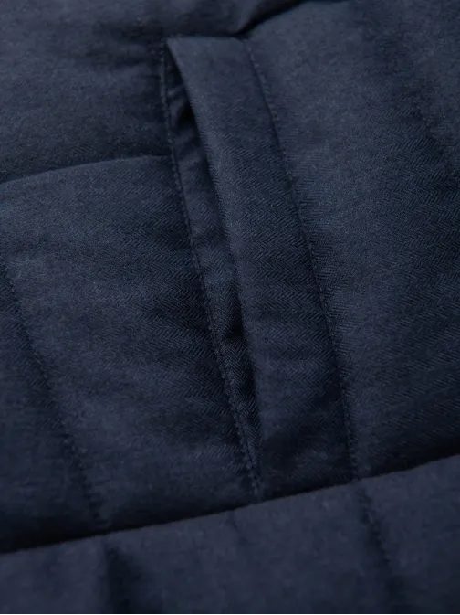 Moški temno modri prešiti elegantni telovnik V3 JAVJ-0275