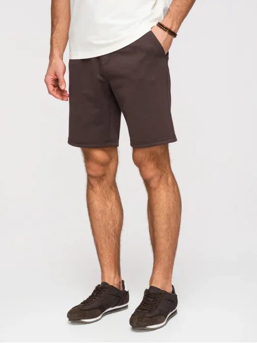 Pletene rjave moške kratke hlače V5 SRSK-0124