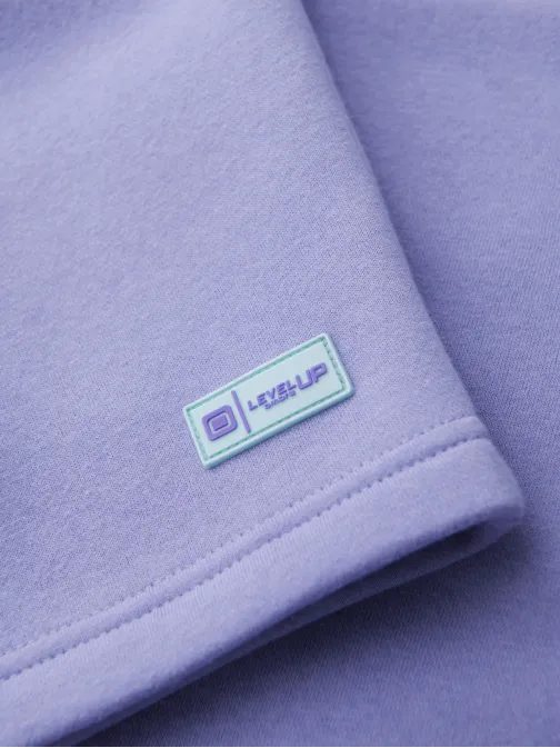 Komplet unisex kratkih hlač z logotipom krem/vijolična V1 Z129