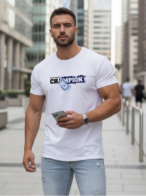 Bela moška majica z napisom CHAMPION