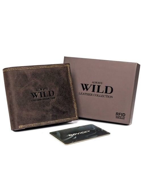 Elegantna rjava usnjena denarnica Wild