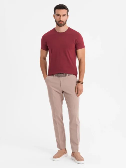 Bordo bombažna majica z okroglim vratom V16 TSBS-0236