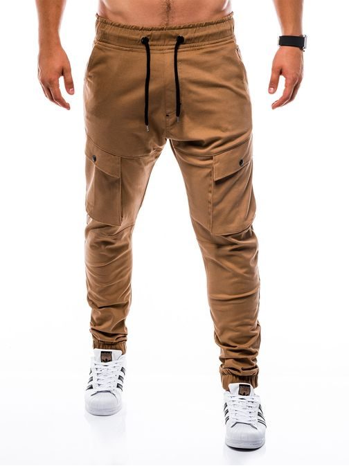 Modne camel moške jogger hlače p707