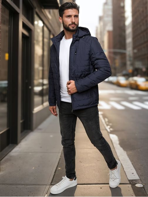 Moderna prehodna mornarska jakna s kapuco